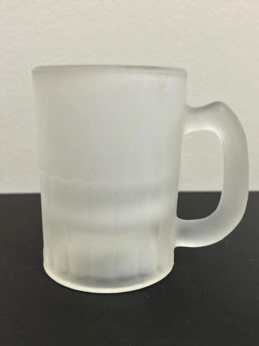 Tiara Indiana Glass 3.25" Satin Frosted Tankard Mug Pressed Vintage